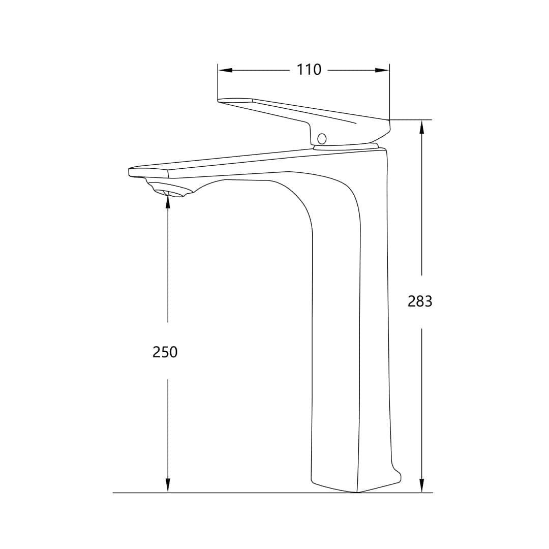 LA-2023003 drawing Tall Single-Handle Bathroom Faucet LA-2023003 drawing Tall Single-Handle Bathroom Faucet