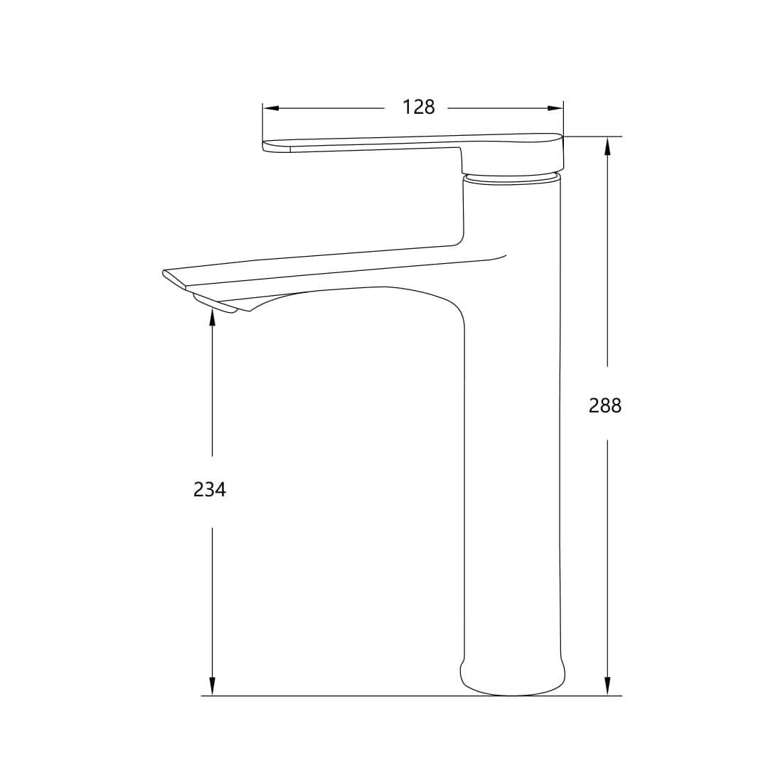 LA-2023008 drawing Tall Single Handle Basin Faucet LA-2023008 drawing Tall Single Handle Basin Faucet