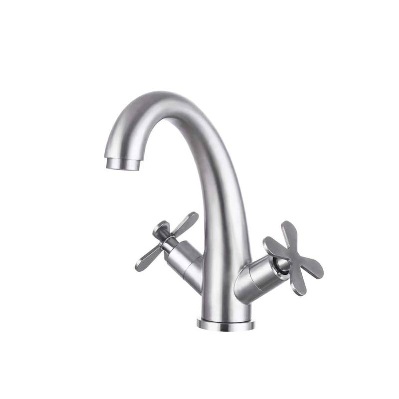 Elegant Basin Mixer Short Body Brushed Nickel Finish L-5012-N Elegant Basin Mixer Short Body Brushed Nickel Finish L-5012-N