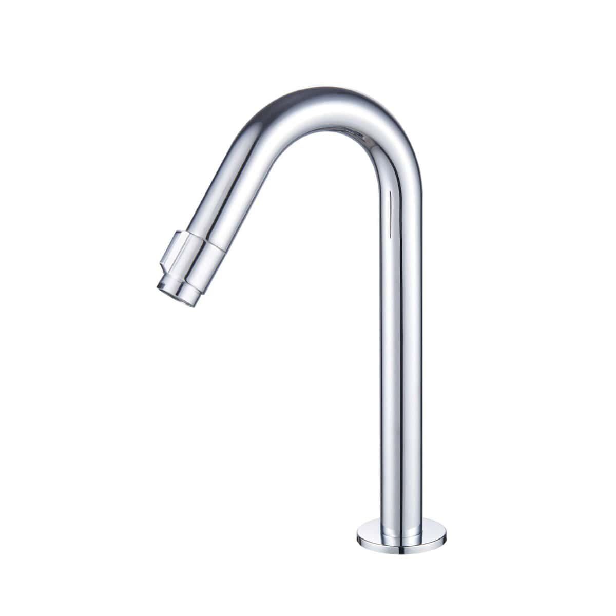 NA-22015 Torneira de Mesa Alta Tubo Redondo Modelo J Cromada NA-22015