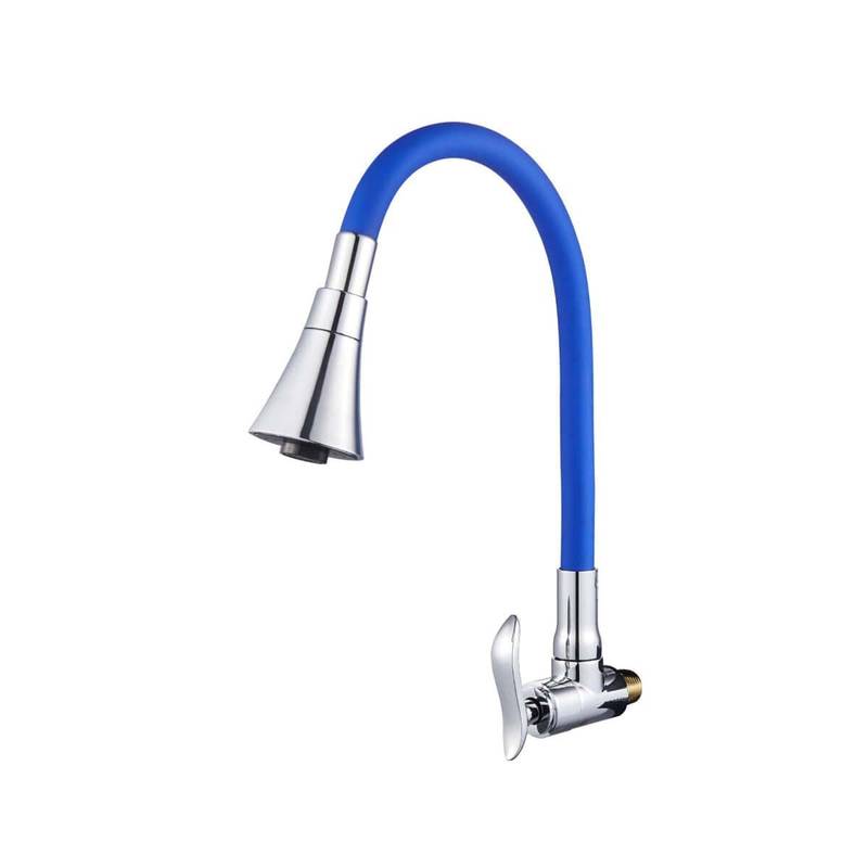Sink Tap for Kitchen Flexible Neck Black Color Wall Mount WA-13012 blue