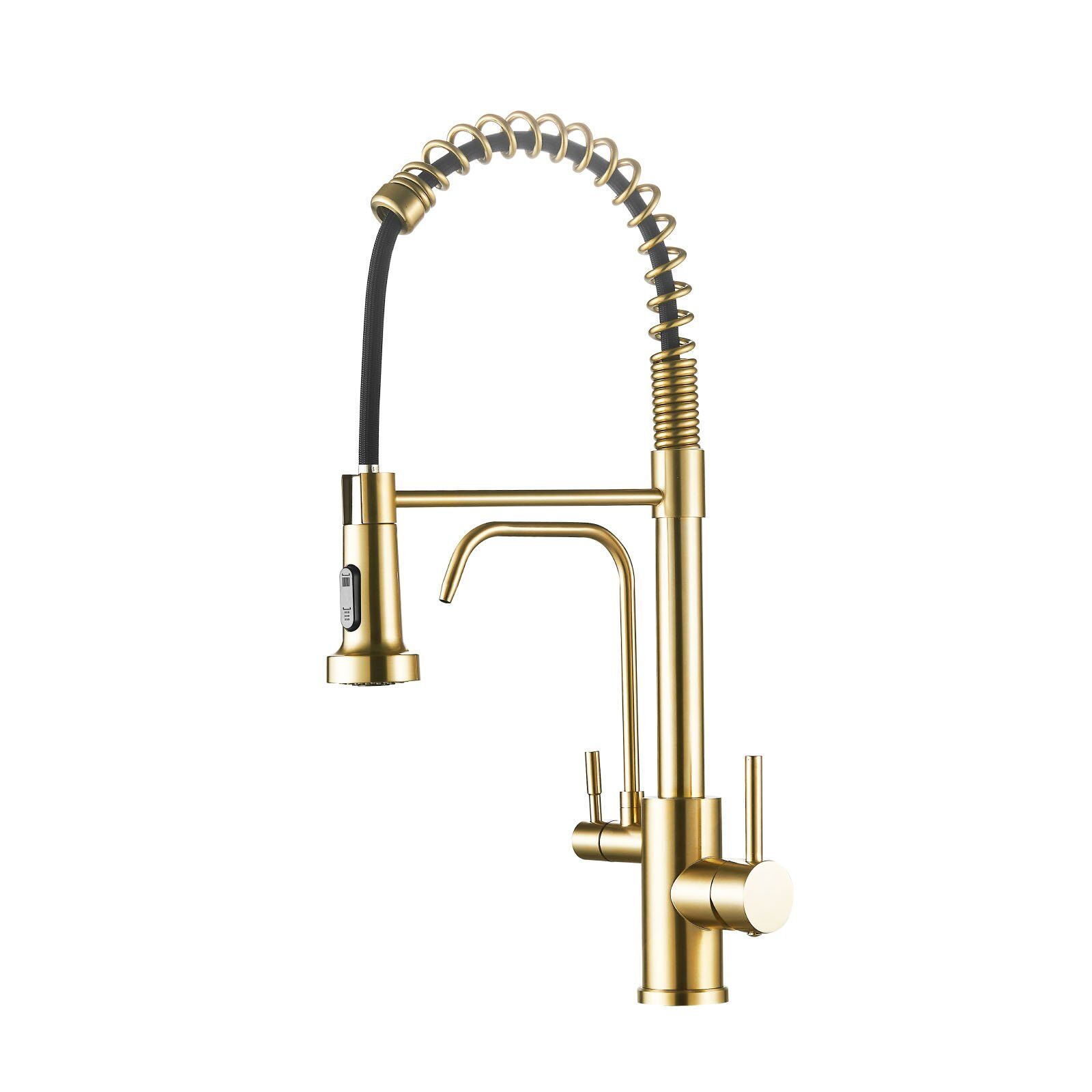 Torneira De Bancada Gourmet Para Cozinha P:filtro Quente E Frio Misturador Monocomando Inox Escovado PJ-5009C-G Torneira De Bancada Gourmet Para Cozinha P:filtro Quente E Frio Misturador Monocomando Inox Escovado PJ-5009C-G