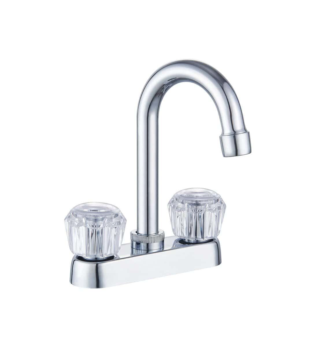 MBF-403011 Grifos para lavabos para baño con llave para lavabo corona 4 pulgadas cromado y mezcladora baño 4 pulgadas doble manija MBF-403011 Grifos para lavabos para baño