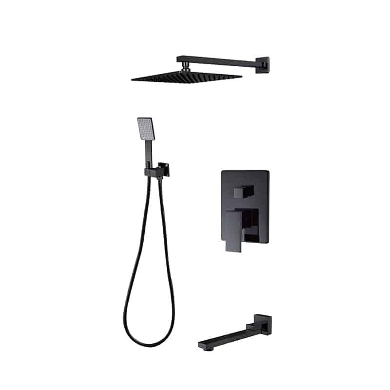 R-6160 Shower System Square Rainfall Shower Head Tub spout