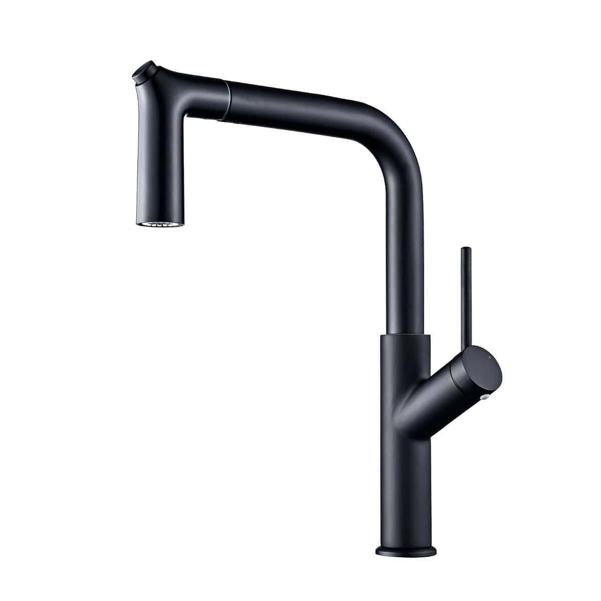 Modern Black Kitchen Faucet with Pull-Out Sprayer FaucetU P-8074-B Modern Black Kitchen Faucet with Pull-Out Sprayer FaucetU P-8074-B