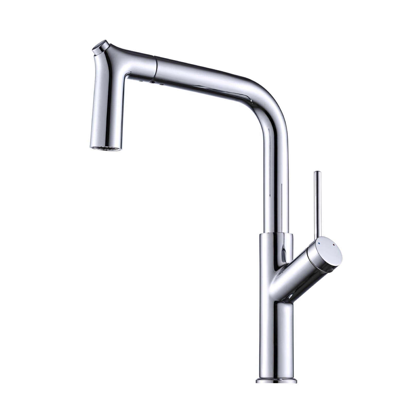 Modern Black Kitchen Faucet with Pull-Out Sprayer FaucetU P-8074 Modern Black Kitchen Faucet with Pull-Out Sprayer FaucetU P-8074