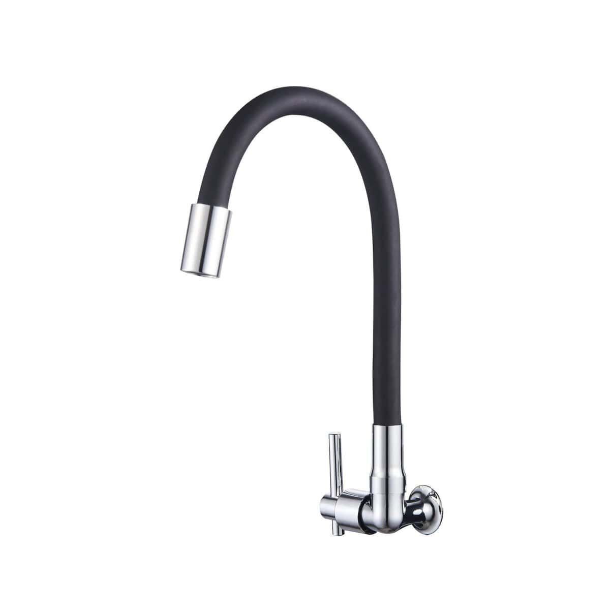 Torneira de Bico Flexível Gourmet Montada na Parede WE-7020 Black Torneira de Bico Flexível Gourmet Montada na Parede WE-7020 Black