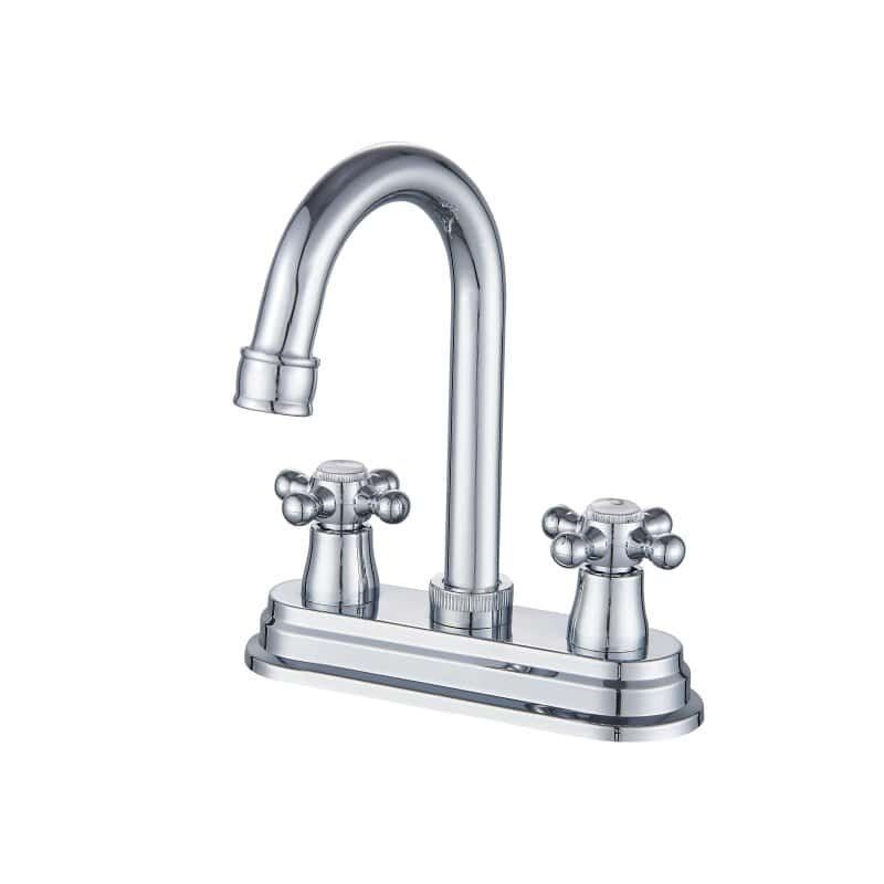 Mezcladora baño 4 pulgadas doble manija con llave para lavabo corona 4 pulgadas cromado y grifo de lavabo de baño de 4 pulgadas MPA-470441 Mezcladora baño 4 pulgadas doble manija con llave para lavabo corona 4 pulgadas cromado y grifo de lavabo de baño de 4 pulgadas