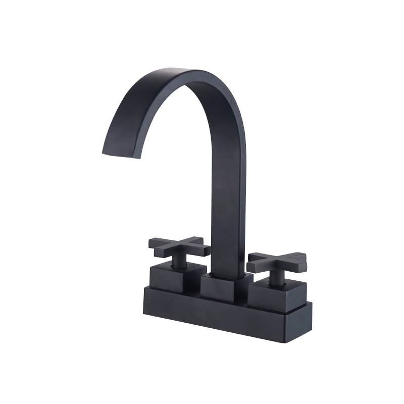 Grifería negra mate para baño con color negro mate y mezcladora para baño duomando 4 pulgadas metal MBH-404698-B