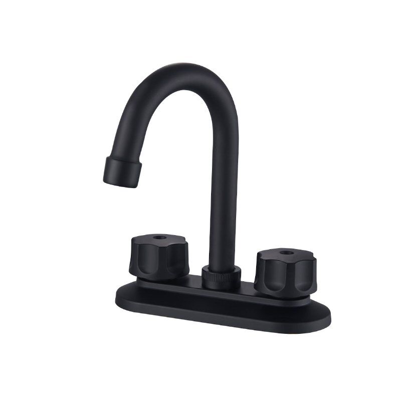 Grifería negra mate para baño con llave para lavabo corona 4 pulgadas cromado y color negro mate MBD-460111-B